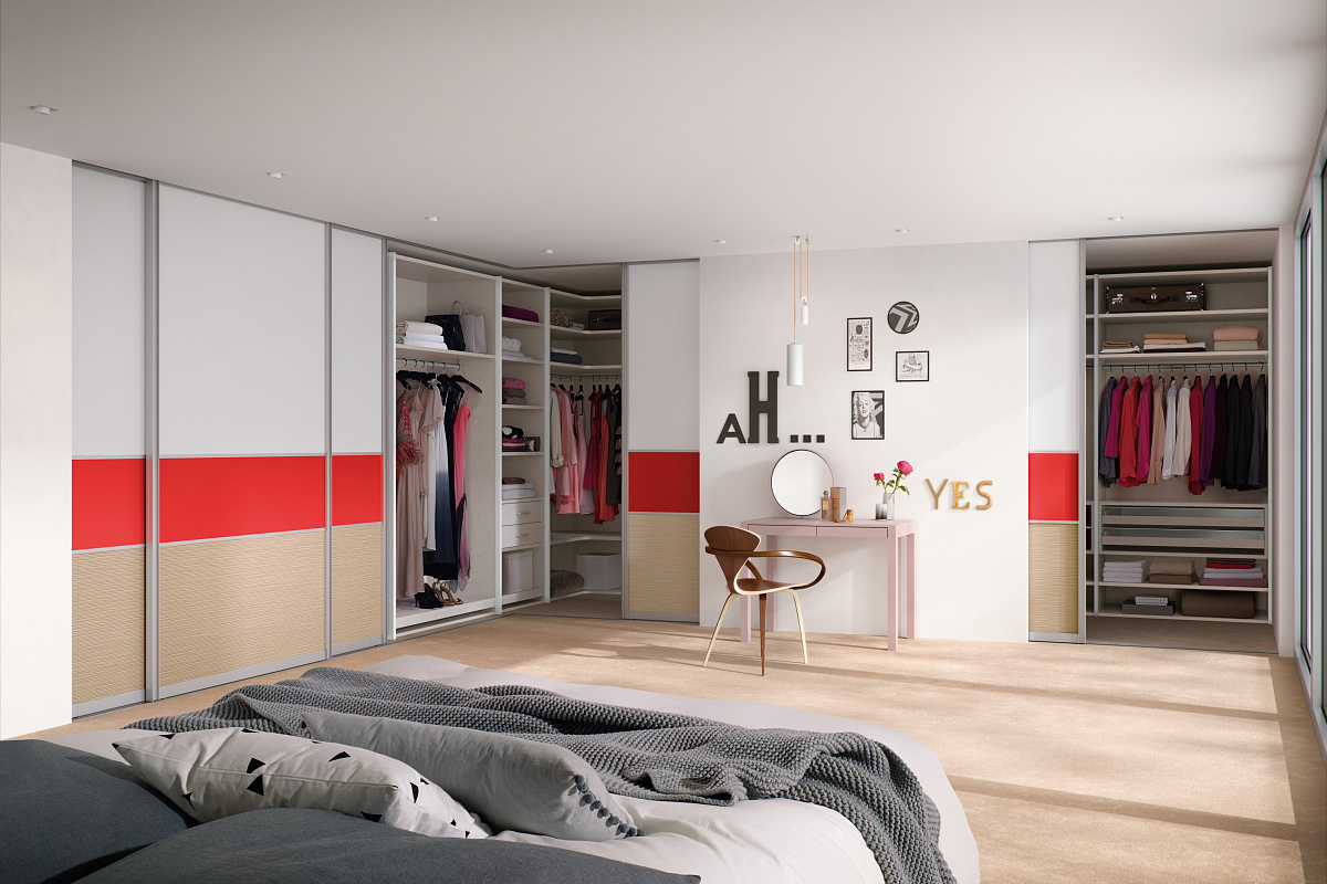 Дизайн шкафов в спальню — 56 фото